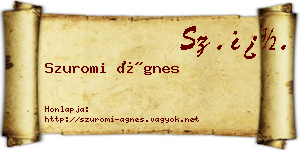 Szuromi Ágnes névjegykártya